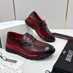 Berluti Fast Track Scritto Leather Loafer Sneaker