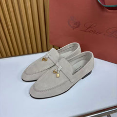 Loro Piana Summer Charms Walk Loafer Women Suede Slip‑On Loafers