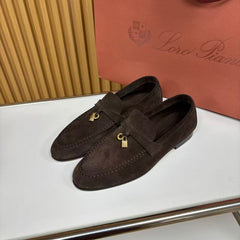 Loro Piana Summer Charms Walk Loafer Women Suede Slip‑On Loafers