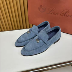 Loro Piana Summer Charms Walk Loafer Women Suede Slip‑On Loafers