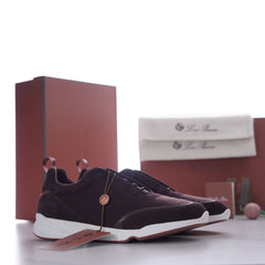 Week‑End Walk Sneaker – Loro Piana Men’s Technical Mesh Suede Low‑Top Casual Shoe