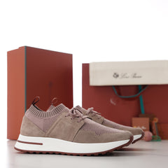 360 LP‑Flexy Walk Men Luxury Knit‑Suede Sneakers, Flexible Comfort Daily Shoes