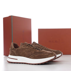 Loro Piana Week‑End Walk Suede Sneakers | Men Premium Full‑Suede Retro‑Style Casual Trainers