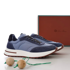 Loro Piana Week‑End Walk Mixed‑Media Sneakers | Men Premium Suede‑Nylon Retro‑Style Casual Trainers