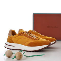 Loro Piana Week‑End Walk Mixed‑Media Sneakers | Men Premium Suede‑Nylon Retro‑Style Casual Trainers