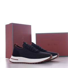 KnitStep Urban Knit Sneaker, Men's Knitted Sock Sneakers, Breathable Lightweight Casual Shoes, Pull-on Slip On Design with Leather Side Detail, Soft Cushioned Sole Daily Sneakers