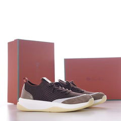 360 LP Flexy Walk Sneaker, Men Wool Knit Suede Trim Luxury Casual Sneakers