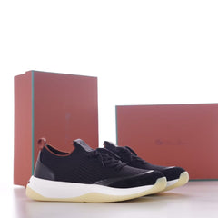 360 LP Flexy Walk Sneaker, Men Wool Knit Suede Trim Luxury Casual Sneakers