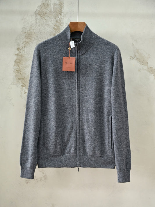 Loro Piana Classic Zip-Up Bomber Jacket 100% Cashmere jacket