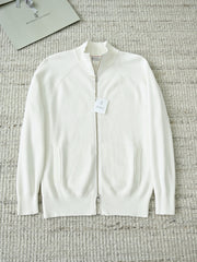 Brunello Cucinelli Ribbed-Knit Zip-Up Cardigan With Raglan Sleeves And Side Pockets, Men's Full Zip Stand Collar Vertical Rib Knit Sweater Jacket