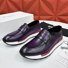 Berluti Fast Track Loafer — Scritto Venezia Calf Leather Sneaker Loafer, Marrone Intenso