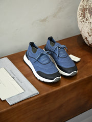 Men's Breathable Walking Shoes – Lightweight Knit Lace-Up Sneakers with Cushioned Non-Slip Sole