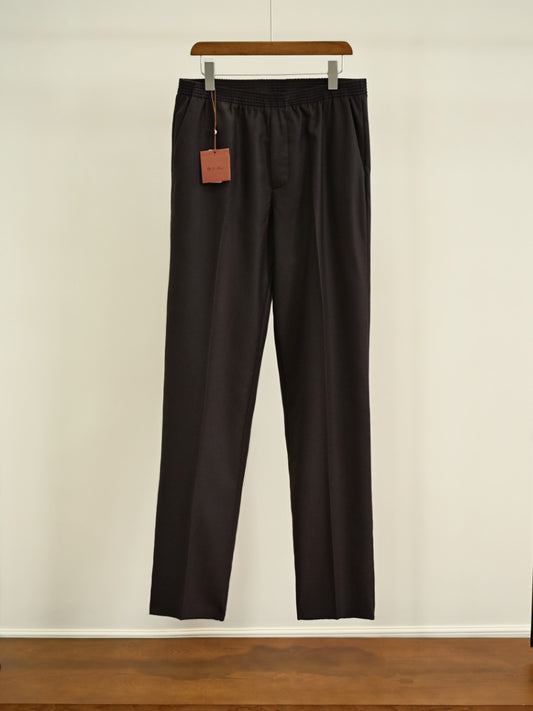 Luxury Men Wool Blend Straight‑Leg Trousers Elastic Drawstring Waist Zipper Pockets Smart Casual Pants For Men 4 Colors Available