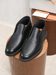 Santoni men's leather lined mid top loafers, Italian luxury flat casual shoes