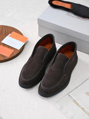 Santoni Suede Mid‑Top Loafers | Premium Italian Crafted Men Casual Footwear