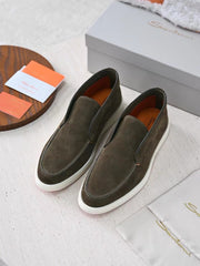 Santoni Suede Mid‑Top Loafers | Premium Italian Crafted Men Casual Footwear