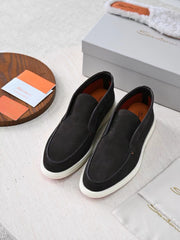 Santoni Suede Mid‑Top Loafers | Premium Italian Crafted Men Casual Footwear