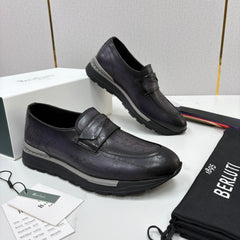 Berluti Fast Track Scritto Leather Loafer Sneaker