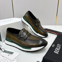 Berluti Fast Track Scritto Leather Loafer Sneaker
