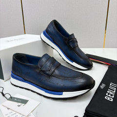 Berluti Fast Track Scritto Leather Loafer Sneaker