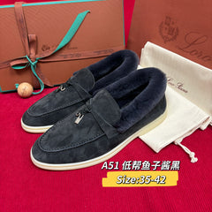 Female Loro Piana beaver fur Charms Walk loafers suede fur lined loafers, comfortable flat Moccasins winter warm casual walking shoes