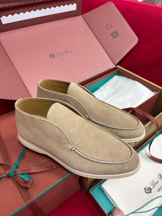 Women Loro Piana Open Walk Loafer Soft Suede Slip‑On Loafers, Comfort Flat Casual Daily Walking Shoes