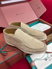 Open Walk Loafer Men Suede Slip‑On Loafers, Classic Plain Flat Casual Walking Shoes