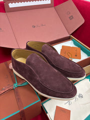Open Walk Loafer Men Suede Slip‑On Loafers, Classic Plain Flat Casual Walking Shoes