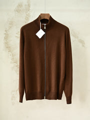 Men's Zip-up Cardigan – Cashmere Stand Collar Full-Zip