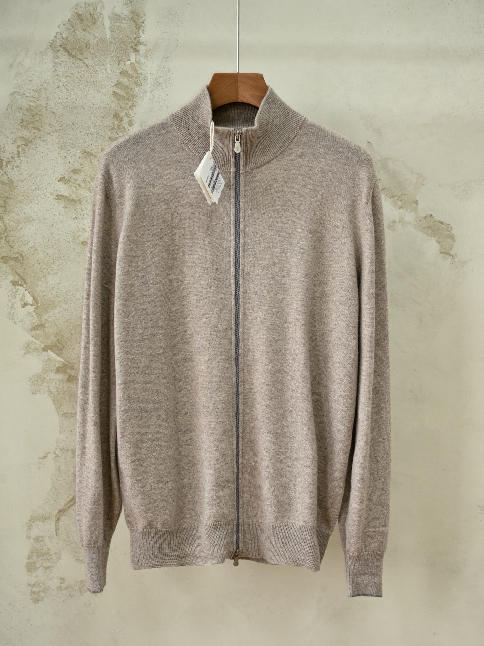 Men's Zip-up Cardigan – Cashmere Stand Collar Full-Zip
