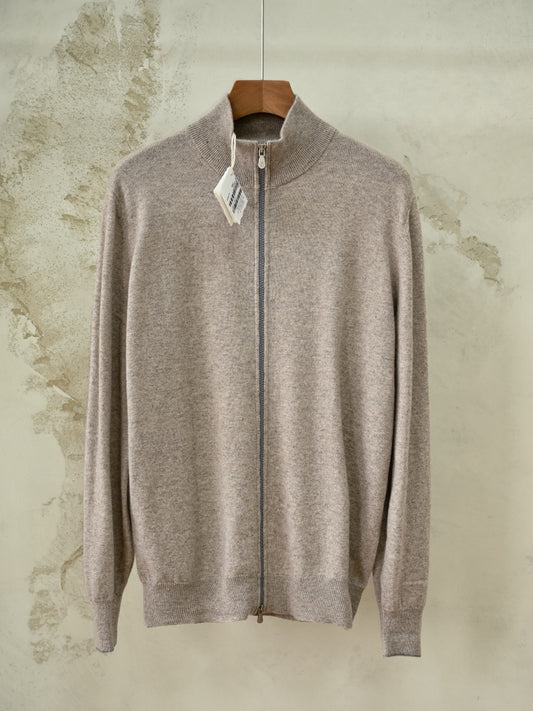 Men's Zip-up Cardigan – Cashmere Stand Collar Full-Zip