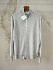 Men's Zip-up Cardigan – Cashmere Stand Collar Full-Zip