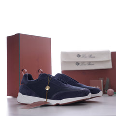 Week‑End Walk Sneaker – Loro Piana Men’s Technical Mesh Suede Low‑Top Casual Shoe