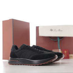 Loro Piana Week‑End Walk Mixed‑Media Sneakers | Men Premium Suede‑Nylon Retro‑Style Casual Trainers
