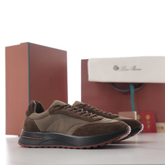 Loro Piana Week‑End Walk Mixed‑Media Sneakers | Men Premium Suede‑Nylon Retro‑Style Casual Trainers
