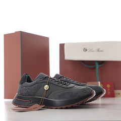 Loro Piana Week‑End Walk Mixed‑Media Sneakers | Men Premium Suede‑Nylon Retro‑Style Casual Trainers