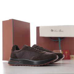 Loro Piana Week‑End Walk Mixed‑Media Sneakers | Men Premium Suede‑Nylon Retro‑Style Casual Trainers