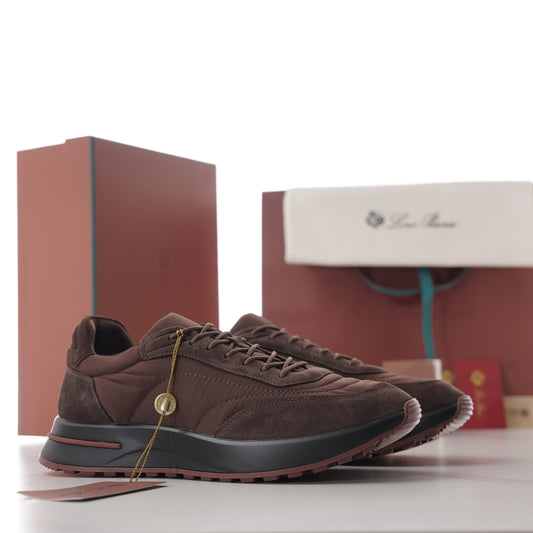 Loro Piana Week‑End Walk Mixed‑Media Sneakers | Men Premium Suede‑Nylon Retro‑Style Casual Trainers