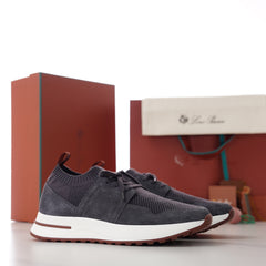 360 LP‑Flexy Walk Men Luxury Knit‑Suede Sneakers, Flexible Comfort Daily Shoes