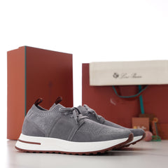360 LP‑Flexy Walk Men Luxury Knit‑Suede Sneakers, Flexible Comfort Daily Shoes