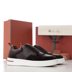Loro Piana Newport Walk Suede Sneakers | Men Premium Two‑Tone Suede Low‑Top Casual Trainers