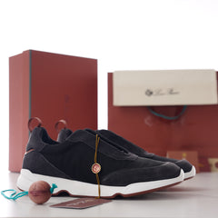 Loro Piana Men’s Technical Mesh Suede Low‑Top Casual Shoe