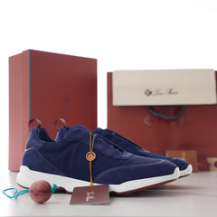 Loro Piana Men’s Technical Mesh Suede Low‑Top Casual Shoe