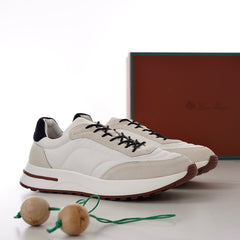Loro Piana Week‑End Walk Mixed‑Media Sneakers | Men Premium Suede‑Nylon Retro‑Style Casual Trainers