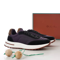 Loro Piana Week‑End Walk Mixed‑Media Sneakers | Men Premium Suede‑Nylon Retro‑Style Casual Trainers