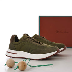 Loro Piana Week‑End Walk Mixed‑Media Sneakers | Men Premium Suede‑Nylon Retro‑Style Casual Trainers