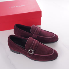 Ferragamo Gancini Ornament Suede Loafers