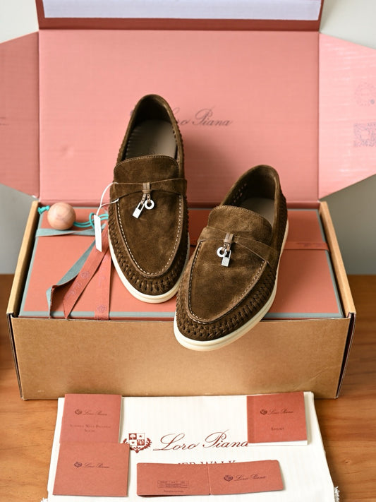 Loro Piana Summer Walk Woven Loafers