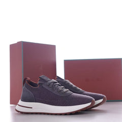 KnitStep Urban Knit Sneaker, Men's Knitted Sock Sneakers, Breathable Lightweight Casual Shoes, Pull-on Slip On Design with Leather Side Detail, Soft Cushioned Sole Daily Sneakers