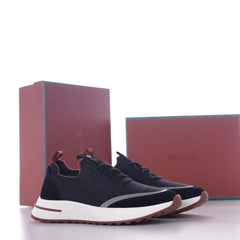 KnitStep Urban Knit Sneaker, Men's Knitted Sock Sneakers, Breathable Lightweight Casual Shoes, Pull-on Slip On Design with Leather Side Detail, Soft Cushioned Sole Daily Sneakers